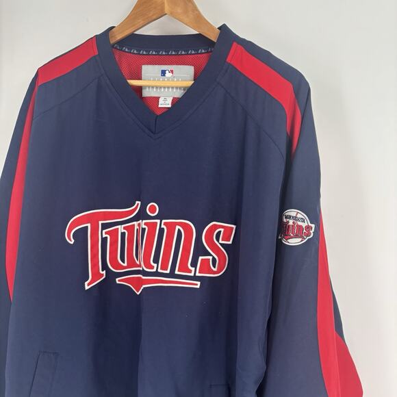 Vintage Minnesota Twins MLB Windbreaker Pullover Men's XL Blue Red - Picture 3 of 8